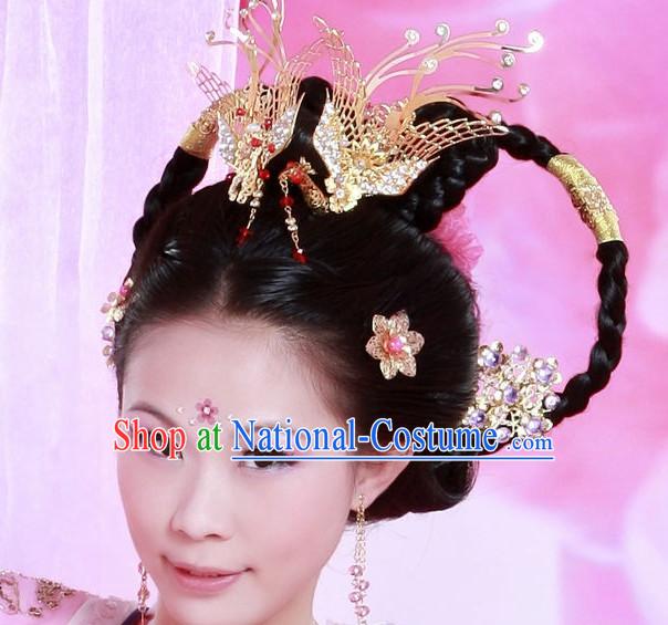 Chinese Princess Wigs and Phoenix Hair Headwear Crowns Hats Headpiece Hair Accessories Jewelry