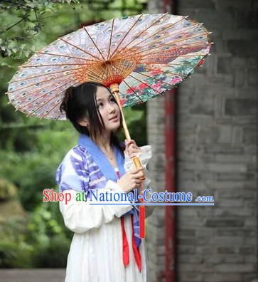 Asian Dance Umbrella China Handmade Classical Peacock Umbrellas Stage Performance Umbrella Dance Props