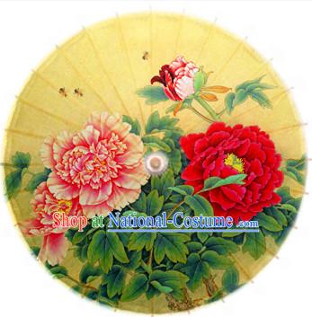 Asian Dance Umbrella China Handmade Traditional Painting Umbrellas Stage Performance Umbrella Dance Props