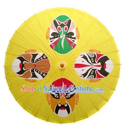 Asian Dance Umbrella Chinese Handmade Beijing Opera Mask Umbrellas Stage Performance Umbrella Dance Props