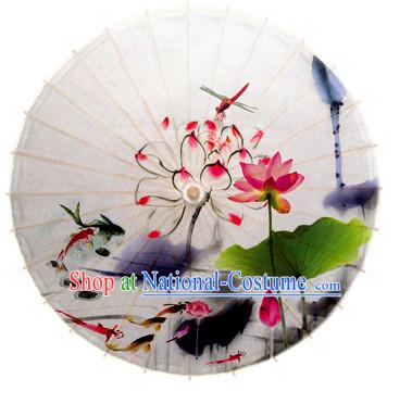 Asian Dance Umbrella Chinese Handmade Lotus Umbrellas Stage Performance Umbrella Dance Props for Kids