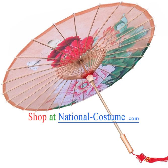 Asian Dance Umbrella China Handmade Peony Umbrellas Stage Performance Umbrella Dance Props