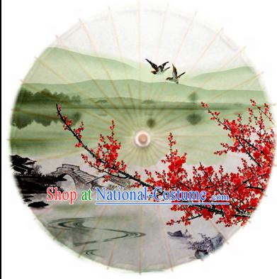 Asian Dance Umbrella China Handmade Traditional Painting Umbrellas Stage Performance Umbrella Dance Props