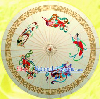 Chinese Dance Umbrella Traditional Rainproof Handmade Chinese Oil Paper Umbrellas Stage Performance Umbrella Dancing Props