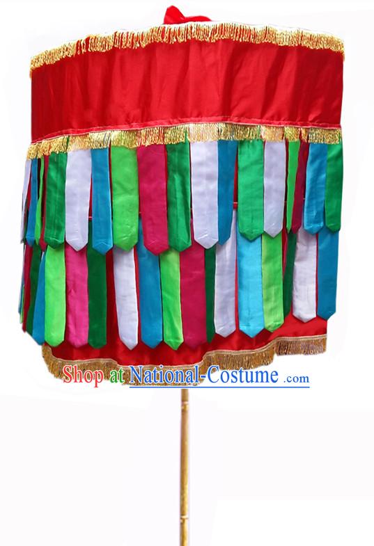 Traditional Fabric Handmade Chinese Classic Luo Umbrellas China Dance Umbrella Stage Performance Umbrella Dancing Props