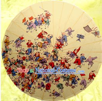 Traditional Rainproof Handmade Chinese Classic Oil Paper Beauty Umbrellas China Dance Umbrella Stage Performance Umbrella Dancing Props