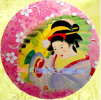 Traditional Rainproof Handmade Chinese Classic Oil Paper Geisha Umbrellas China Dance Umbrella Stage Performance Umbrella Dancing Props