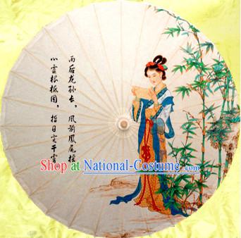 Traditional Rainproof Handmade Chinese Classic Oil Paper Umbrellas China Dance Umbrella Stage Performance Umbrella Dancing Props