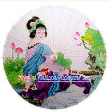 Traditional Rainproof Handmade Chinese Classic Oil Paper Umbrellas China Dance Umbrella Stage Performance Umbrella Dancing Props