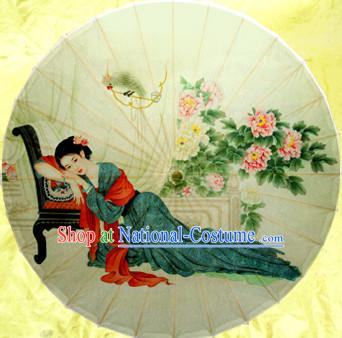 Traditional Rainproof Handmade Chinese Classic Oil Paper Umbrellas China Dance Umbrella Stage Performance Umbrella Dancing Props