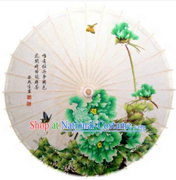 Traditional Rainproof Handmade Chinese Classic Oil Paper Umbrellas China Dance Umbrella Stage Performance Umbrella Dancing Props