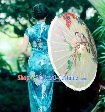 Traditional Rainproof Handmade Chinese Classic Oil Paper Umbrellas China Dance Umbrella Stage Performance Umbrella Dancing Props