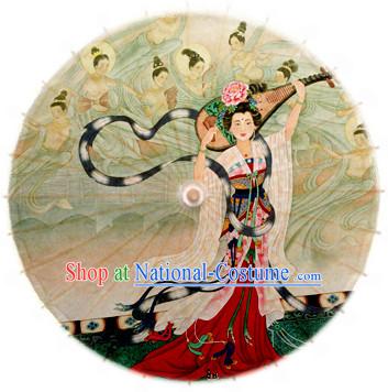 Traditional Rainproof Handmade Chinese Classic Oil Paper Umbrellas China Dance Umbrella Stage Performance Umbrella Dancing Props