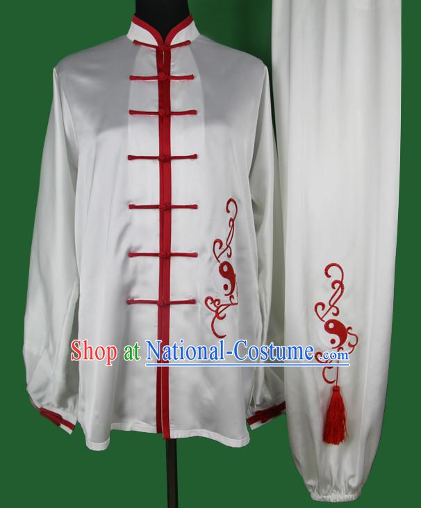 White Chinese Kung Fu Tai Chi Wushu Shaolin Uniform Wudang Uniforms Wu Shu Nanquan Kungfu Changquan Costume Uniform Martial Arts Tai Chi Taiji Uniforms