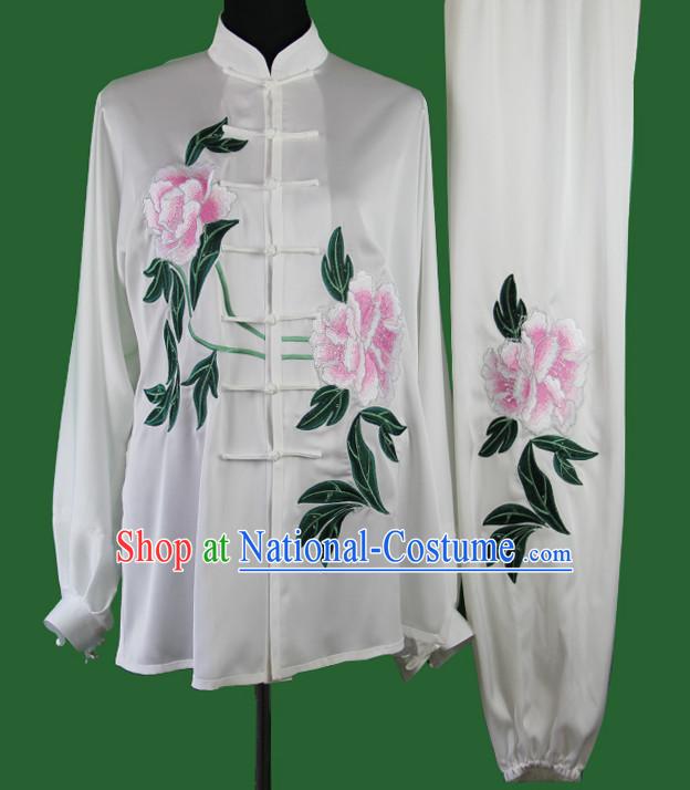 White Chinese Kung Fu Tai Chi Wushu Shaolin Uniform Wudang Uniforms Wu Shu Nanquan Kungfu Changquan Costume Uniform Martial Arts Tai Chi Taiji Uniforms