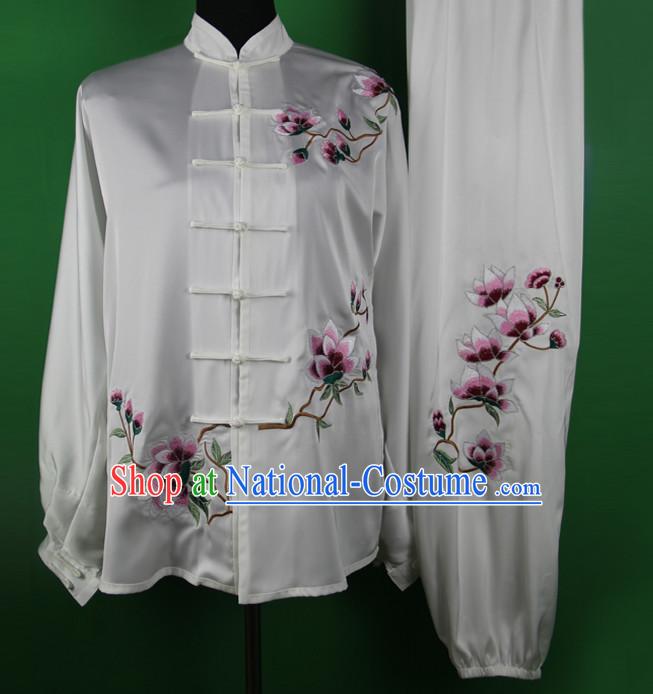 White Chinese Kung Fu Tai Chi Wushu Shaolin Uniform Wudang Uniforms Wu Shu Nanquan Kungfu Changquan Costume Uniform Martial Arts Tai Chi Taiji Uniforms