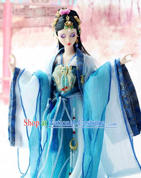 Ancient Chinese Clothing Imperial Dresses and Hairpins Complete Set for Women