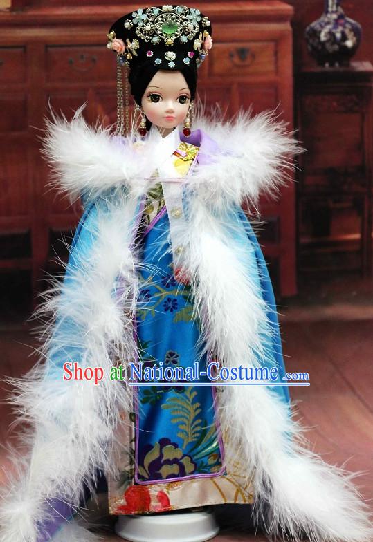 Traditional Chinese Women Empress Clothing Imperial Princess Dresses National Costume and Hair Ornaments Complete Set