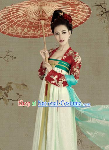 Traditional Chinese Women Empress Clothing Dresses National Costume and Hair Ornaments Complete Set