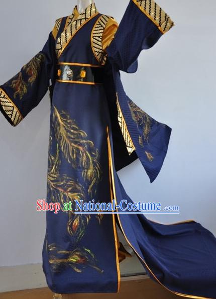 Chinese Swordsman Film Costumes Knight Clothing Warrior Costume and Hair Ornaments Complete Set