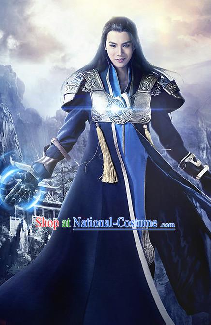 Chinese Ancient Swordsman Hanfu Clothes Film Hero Costumes Traditional Knight Costume Complete Set