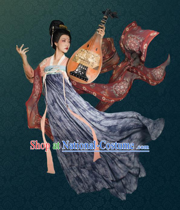 Chinese Ancient Women Fairy Hanfu Clothing Stage Drama Performance Traditional Girls Dress and Headwear Complete Set