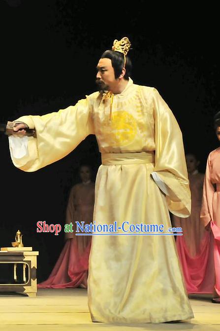 China Ancient Tang Dynasty Emperor Opera Costume Drama Stage Costumes Complete Set