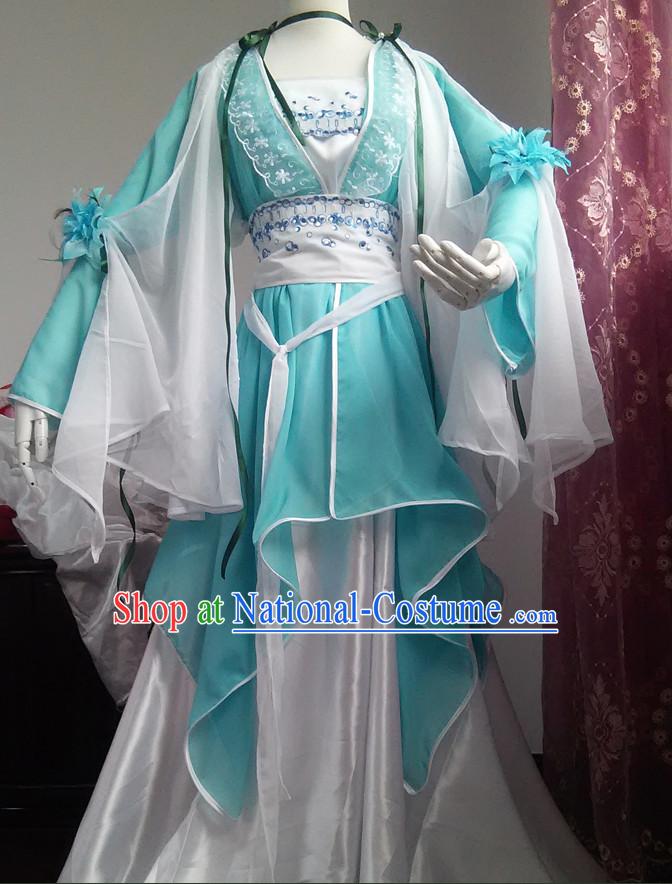 Ancient Chinese Royal Costumes Flower Costume Traditional Chinese Fairy Hanfu Han Fu Costumes Ancient Cosplay Complete Set