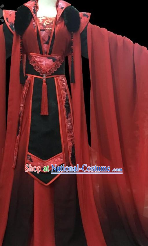 Chinese Hanfu Hakama Traditional Dress Quju Supreme Chinese Costume Ancient Chinese Costume Complete Set