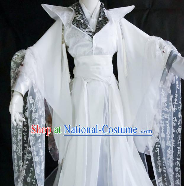 Chinese Hanfu Hakama Traditional Prince Dress Quju Supreme Chinese Costume Ancient Chinese Costume and Headpieces Complete Set