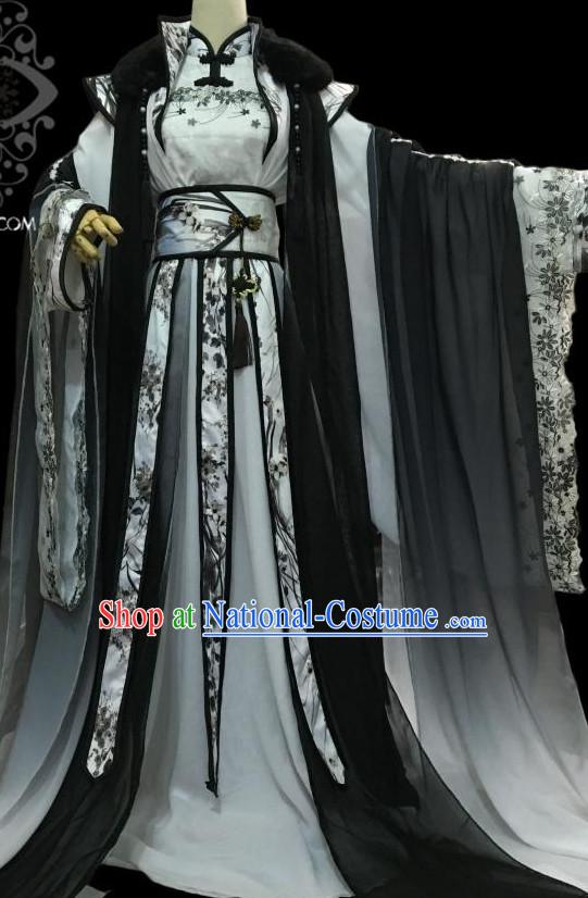 Chinese Hanfu Hakama Traditional Prince Dress Quju Supreme Chinese Costume Ancient Chinese Costume and Headpieces Complete Set