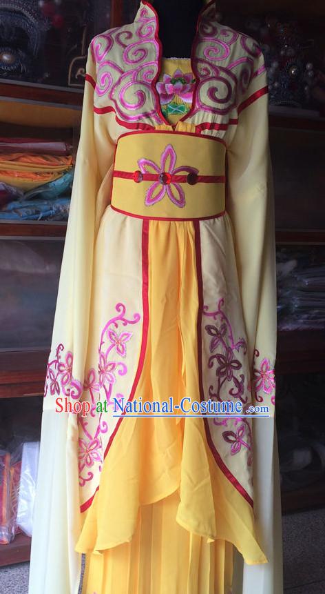 Long Sleeves China Beijing Opera Women Costume Embroidered Robe Stage Costumes Complete Set