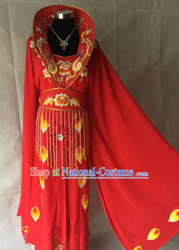 Long Sleeves China Beijing Opera Women Princess Costume Embroidered Robe Stage Costumes Complete Set