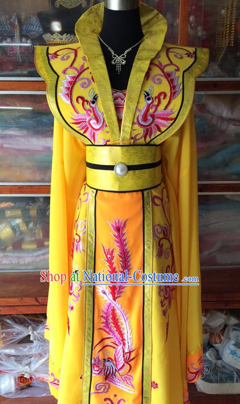 Long Sleeves China Beijing Opera Women Princess Phoenix Costume Embroidered Robe Stage Costumes Complete Set