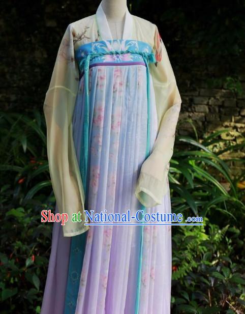 Chinese Ancient Tang Dynasty Ruqun Clothing Complete Set for Women