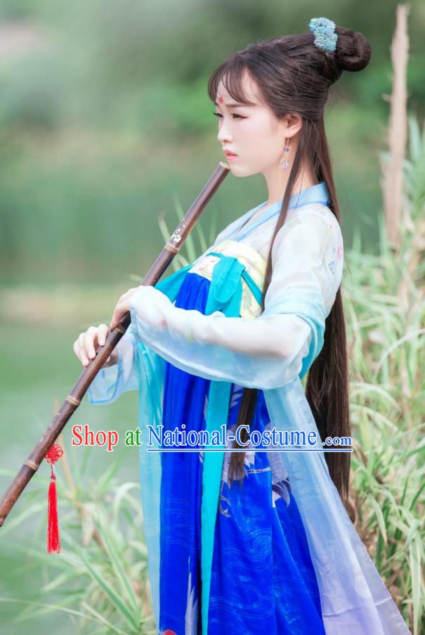 Chinese Ancient Tang Dynasty Ruqun Clothing Complete Set for Women