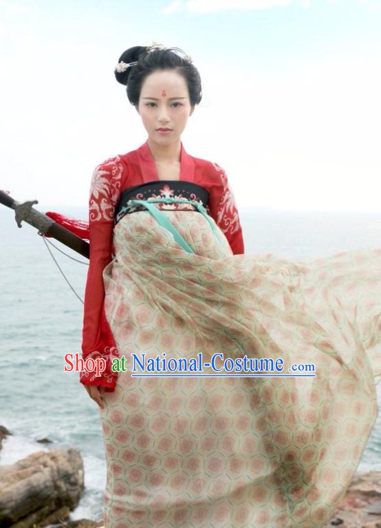 Chinese Ancient Tang Dynasty Ruqun Clothing Han Fu Suit Complete Set for Women