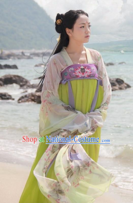 Chinese Ancient Tang Dynasty Ruqun Clothing Han Fu Suit Complete Set for Women