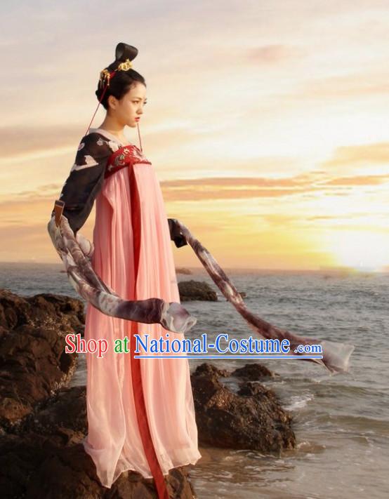 Chinese Ancient Tang Dynasty Ruqun Clothing Han Fu Suit Complete Set for Women