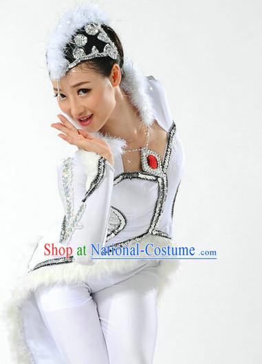 Chinese Women Dance Dress China Fan Dance Costume Ribbon Dance Costumes Folk Dance Suit