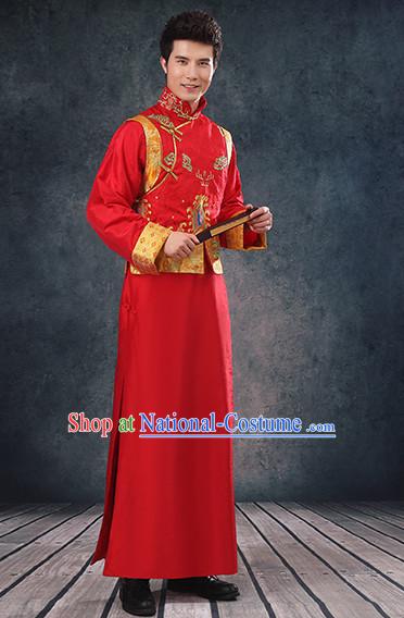 Top Traditional Chinese Embroidered Wedding Dresses Wedding Gowns for Bridegrooms