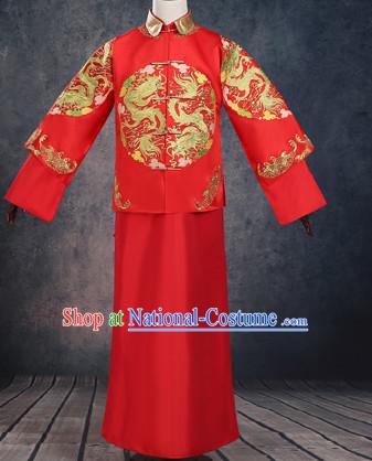 Top Traditional Chinese Embroidered Wedding Dresses Wedding Gowns for Bridegrooms