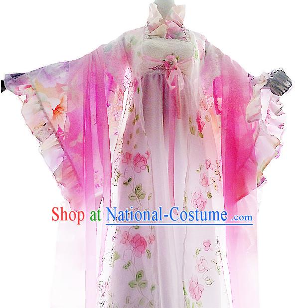 Ancient Chinese Costumes Flower Costume Traditional Chinese Fairy Hanfu Han Fu Costumes Ancient Cosplay Complete Set