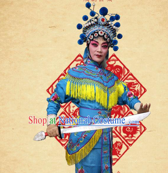 Chinese Opera Beijing Opera Peking Opera Hua Dan Costume Embroidered Robe Hua Dan Opera Costumes and Headdress Complete Set