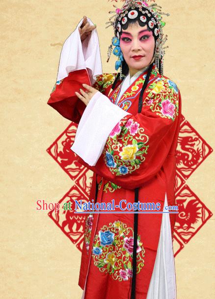 Chinese Opera Beijing Opera Peking Opera Hua Dan Costume Embroidered Robe Hua Dan Opera Costumes and Headdress Complete Set