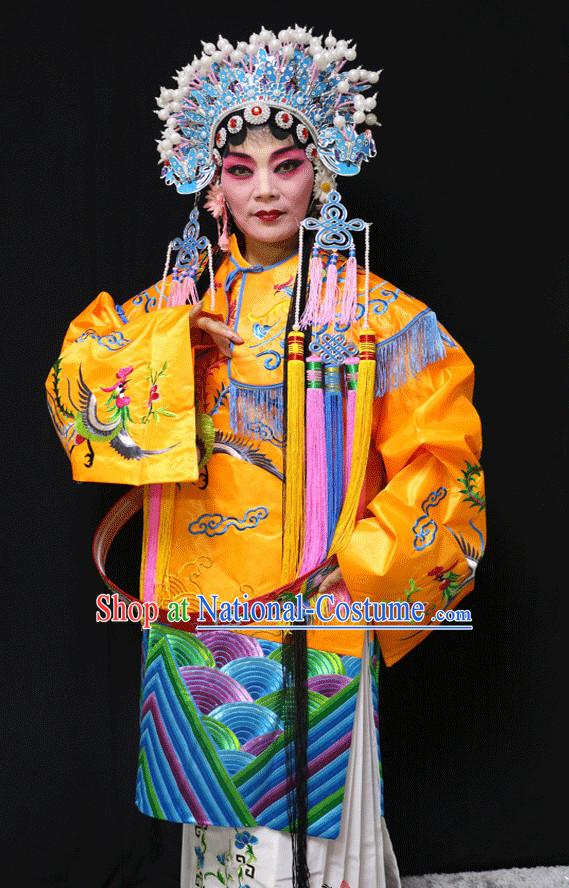 Chinese Opera Beijing Opera Peking Opera Hua Dan Costume Embroidered Robe Hua Dan Opera Costumes and Headdress Complete Set