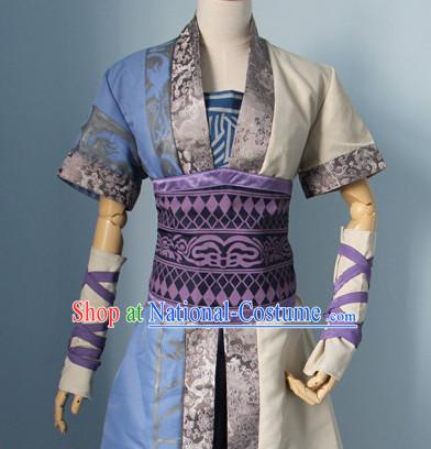 Chinese Men Warrior Hanbok Kimono Stage Opera Costume Dresses Costume Ancient Cosplay Complete Set