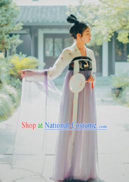 Chinese Traditional Tang Dynasty Royal Stage Hanfu Hanbok Kimono Costume Dresses Costume Ancient Garment Complete Set