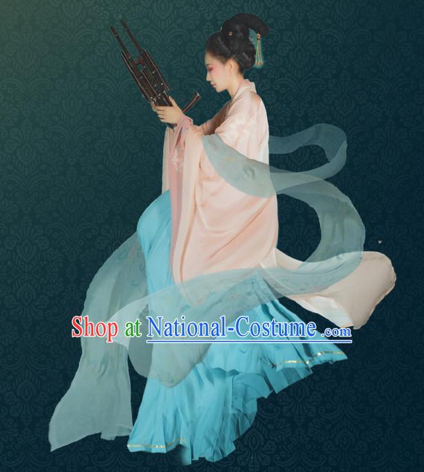 Chinese Traditional Tang Dynasty Royal Stage Hanfu Hanbok Kimono Costume Dresses Costume Ancient Garment Complete Set