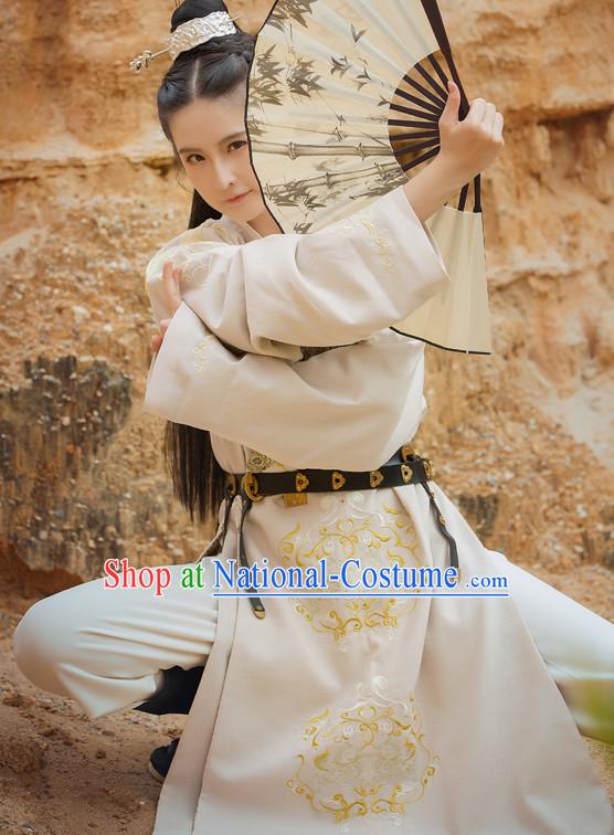 Chinese Traditional Tang Dynasty Men Royal Stage Hanfu Hanbok Kimono Feitian Costume Dresses Costume Ancient Fairy Garment and Headpieces Complete Set